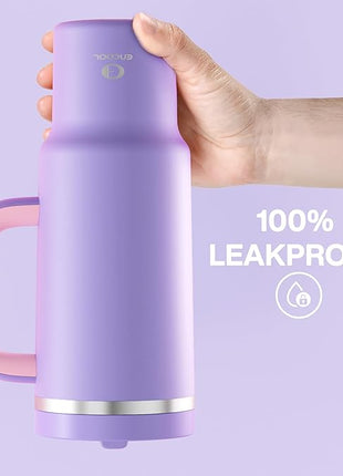 40 oz Tumbler with Handle and Straw: Stainless Steel Insulated Tumbler Keeps Cold for 24 Hours, Leakproof Travel Cup Fits in Cup Holder and BPA-Free, Mauve