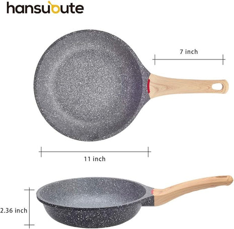 Induction Nonstick Frying Pan,Light Weight Skillet,Healthy Non Toxic Omelet Pan,All Stoves Compatible Egg Pan (grey, 11inch with lid)
