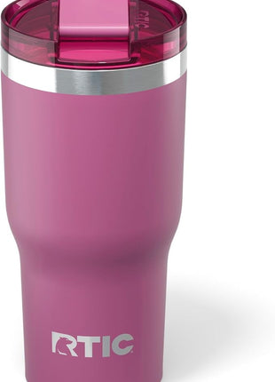 RTIC 20oz Essential Tumbler with Lid, Ceramic Lined, Insulated, Stainless Steel, Metal, Double Wall Vacuum-Insulation, Travel Cup for Iced Coffee, Tea, Hot and Cold Drink, Orchid