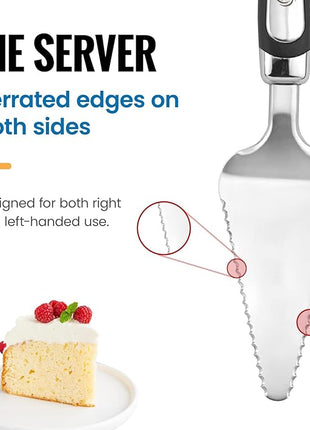 Pie Server Spatula and Cake Slicer Set with Luxury Gift Box, Black Stainless Steel Set - Kitchen Essentials for Cutting & Serving Desserts, Lasagna-Great for Anniversary, Christmas Spatula pie gadgets