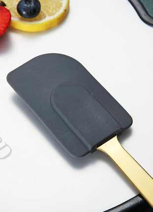 Gold Silicone Spatulas, Berglander Flexible Scrapers Baking Mixing Tool With Titanium Gold Plating, Baking Tools, Heat Resistant, Dishwasher Safe, Easy to Clean