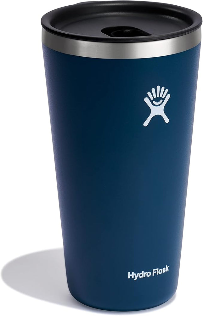 Hydro Flask All Around Tumbler Press-in Lid, Insulated Travel Mug, Stainless Steel Coffee Cup 28 Oz Indigo Blue