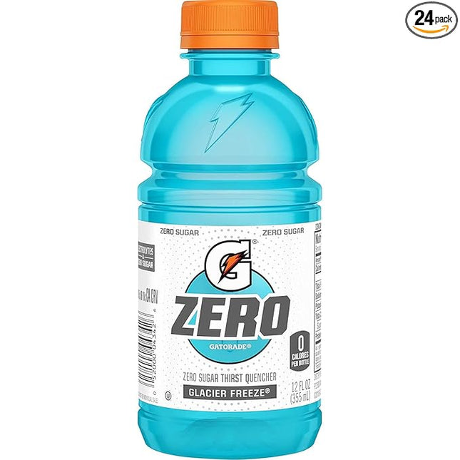 Gatorade Zero Sugar Thirst Quencher, Glacier Freeze, 12 Ounce (Pack of 24)
