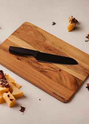 Vesta Homes Wooden Cutting Board for Kitchen/Chopping, Serving Board, Platter for Vegetables, Fruits, Cheese and Charcuterie | Natural Acacia Wood |15 * 10 Inches | Handcrafted in India