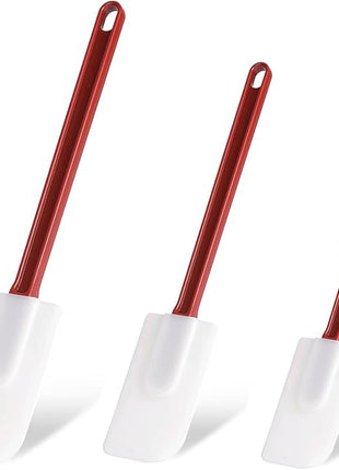 Silicone High Heat Spatula Set, 3pc (9.5/14/16Inches) - Commercial Rubber Spatula for Cooking
