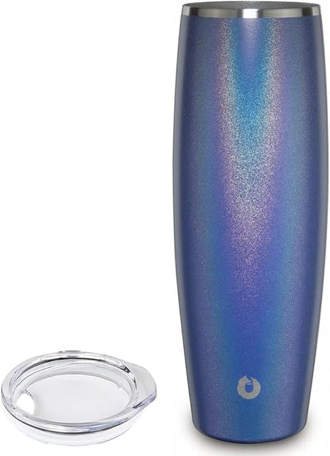 SNOWFOX Premium Vacuum Insulated Stainless Steel Beer Glass With Lid, Home Bar Accessories, Elegant Bartending, Lightweight Pint Glasses, Sleek Drinkware, Frosty Beverages Stay Cold, 23.9oz, Blue