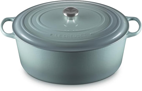 Le Creuset Enameled Cast Iron Signature Oval Dutch Oven, 15.5qt., Sea Salt