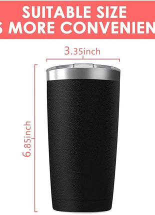 20oz Tumbler Vacuum Insulated Travel Mug with Lids, Stainless Steel Double Wall Thermal Coffe Cup for Home, Office, Outdoor Suitable for Vehicle Cup Holders