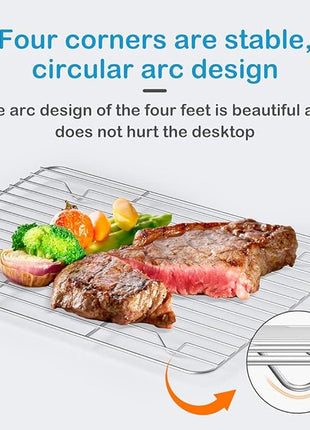 2 Pack Cooling Rack for Baking Stainless Steel, Heavy Duty Wire Rack Baking Rack, 11.7" x 9.4" Cooling Racks for Cooking, Fits Small Toaster Oven, Dishwasher Safe