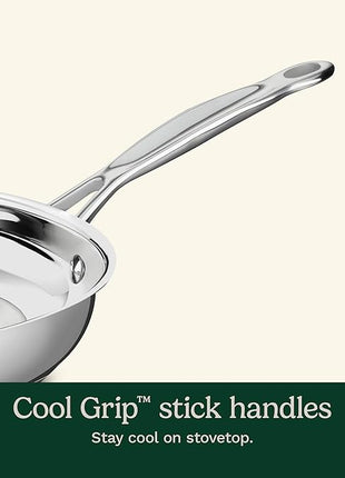 Cuisinart 7-Piece Cookware Set, Chef's Classic Stainless Steel Collection, 77-7P1