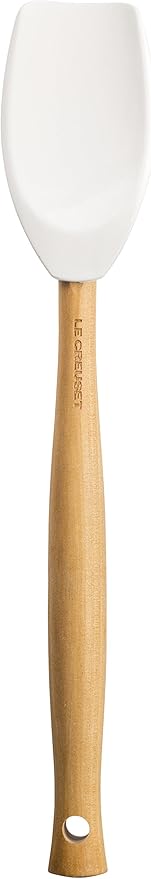 Le Creuset Silicone Craft Series Spatula Spoon, 11 3/8" x 2 1/8", White, Large