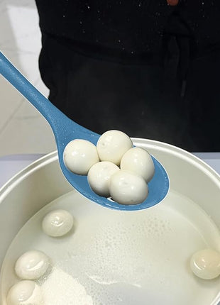 Silicone Spoons for Cooking - Extra Large Kitchen Spoons for Mixing, Serving, & Stirring - 600°F Heat-Resistant Non Stick Utensils Ladle & Skimmer- Dishwasher Safe, Starry Blue