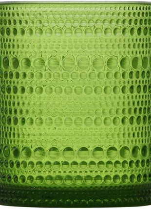 Fortessa Jupiter Beaded Hobnail Glass, 10 Ounce Double Old Fashioned (Set of 6), Fern Green