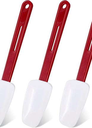Set of 3 High Temp Silicone Spatulas Heat Resistant Rubber Commercial Heavy Duty Silicone Scraper Spatula with Handle for Kitchen Baking Cooking(10 x 2 Inches,Spoon Spatula)