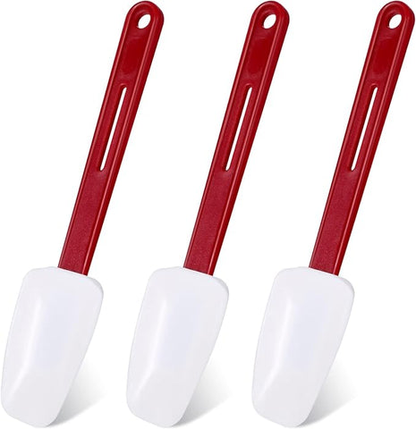 Set of 3 High Temp Silicone Spatulas Heat Resistant Rubber Commercial Heavy Duty Silicone Scraper Spatula with Handle for Kitchen Baking Cooking(10 x 2 Inches,Spoon Spatula)
