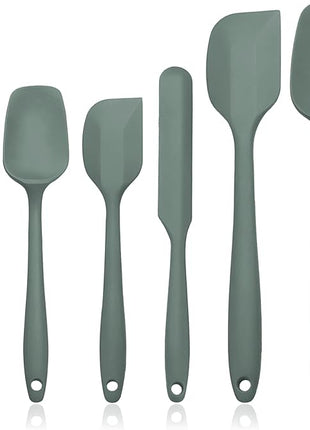 Silicone Spatula Set of 6, Rubber Spatulas Silicone Food Grade, Kitchen Utensils Set Heat Resistant Nonstick Easy to Clean Dishwasher Safe for Baking,Cooking,Mixing (Green)