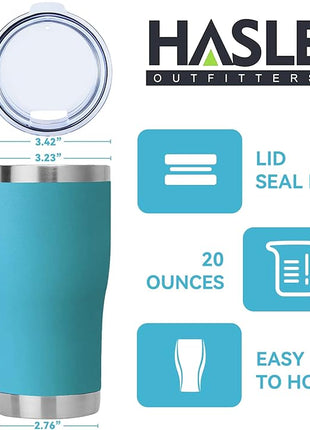 HASLE OUTFITTERS 20 oz Tumbler Bulk, Stainless Steel Tumblers with Lid, Vacuum Insulated Tumbler, Double Wall Powder Coated Cup, coffee mugs, Sky Blue, 1 Pack
