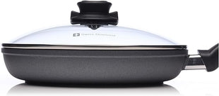 Swiss Diamond Frying Pans Nonstick with Lid, Features Ergonomic Handle, Nonstick Diamond Coated Aluminum Skillets and Oven Safe Frying Pans with Lids, Cover Included, 9.5 Inch