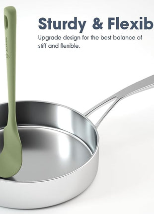 5 Pieces Silicone Spatula Set, Food Grade Rubber Spatula, Upgrade Strong Handle with Ergonomic Grip, Heat Resistant Up to 600°F for Nonstick Cookware, Cooking Candy Series