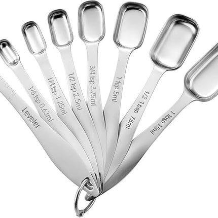 Spring Chef Stainless Steel Measuring Spoons Set of 13 with Leveler, Metal Teaspoon & Tablespoon Measuring Spoons for Cooking & Baking, Fits in Spice Jars, Kitchen Gadgets for Dry & Liquid Ingredients