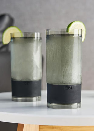 HOST Highball Cocktail Freeze Tumbler, Frozen Cocktail Glass, Double Walled Insulated Iced Coffee Tumbler, BPA Free Drink Cooler, 10 oz., Black