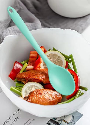 4 Pieces Small Silicone Nonstick Mixing Spoons, High Heat Resistant,Cooking Baking Spoons Set, Cooking Spoon for Mixing, Baking, Stirring, Turning, Scraping for Kitchen