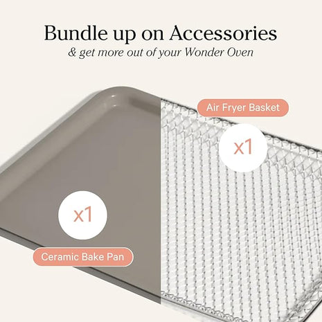 Our Place Wonder Oven Essentials Kit | Extra Air Fryer Basket & Nonstick Ceramic-Coated Bake Pan | Oven Safe, Eco-Friendly | Char