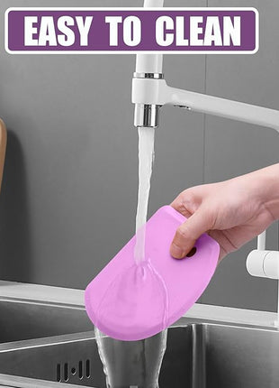 Sapid Silicone Bowl Scraper Flexible Curved Edge (5.98"×4.3"), Food Grade Bench Dough Scraper for Baking Sourdough Bread, Cake, Fondant Icing, Heat- Resistance Kitchen Dish Pan Scrapers (1, Purple)