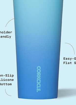 Corkcicle Classic Tumbler - Keeps Drinks Cold 9 Plus Hours - Triple Insulated Stainless Steel Drink Tumbler - Sliding Lid - Summer Drinkware Gift - Keeps Drinks Ice Cold - 24 oz - Boom Box Blue