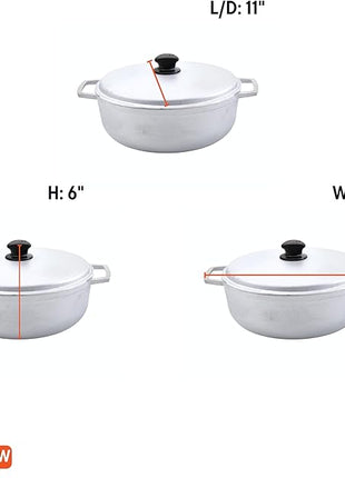 IMUSA Traditional Caldero made in Colombia with Lid, 4.8 Quart, Silver