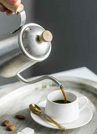 YHOSSEUN Espresso Cups Set with Saucers and Metal Stand Coffee Cup Set of 6 4 oz Cappuccino Cups Teacup for Tea Party - White