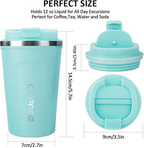 CS COSDDI 12 oz Stainless Steel Vacuum Insulated Tumbler - Coffee Travel Mug Spill Proof with Lid - Coffee Cups for Keep Hot/Ice Coffee,Tea and Beer