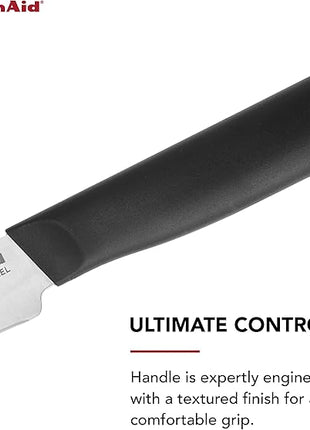 KitchenAid Classic Paring Knife with Endcap and Custom-Fit Blade Cover, 3.5-inch, Sharp Kitchen Knife, High-Carbon Japanese Stainless Steel Blade, Black