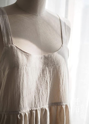 Uaussi Cotton Linen Apron Cross Back Work Apron for Women with Pockets Pinafore Dress X Cross Halter Apron for Chef Gardening