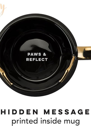 Pinky Up Chloe Black Cat Ceramic Coffee Mugs, Hot Tea Cups, Cute Travel Mug, Latte Cup, Drinking Glasses for Chocolate, Milk, Cocktails, Mocktails, Home Kitchen, 12 oz, Set of 1