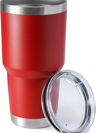 HASLE OUTFITTERS 30oz Stainless Steel Tumbler, Double Wall Vacuum Insulated Travel Mug Tumbler, Durable Insulated Coffee Mug, Gift Box Set (Red, 1)