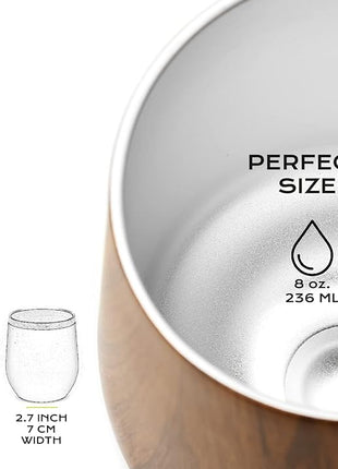 BALIBETOV 5 pcs large Yerba Mate Cup and Bombilla Kit, Includes one 8 oz Yerba Mate Gourd with Lid, Two Bombillas Mate Straw and one cleaning brush (Wood, 8.00)