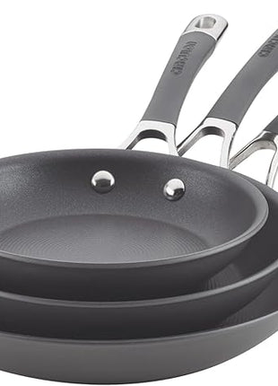 Circulon Radiance Hard Anodized Nonstick Frying / Fry Pan Set / Skillet Set - 8.5 Inch, 10 Inch, and 12.25 Inch , Gray