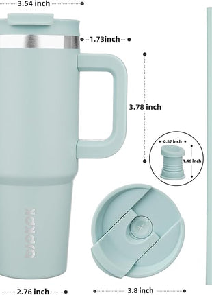 BJPKPK 30 oz Tumbler With Handle Insulated Tumblers With Lid And Straw Stainless Steel Thermal Cup,Blue Haze