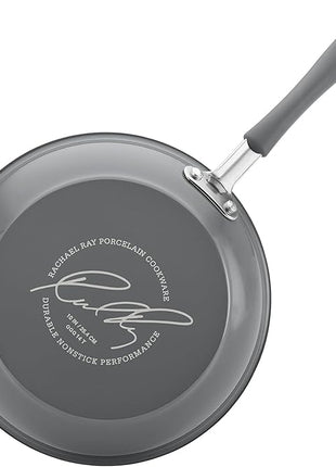 Rachael Ray - 16802 Rachael Ray Cucina Nonstick Cookware Pots and Pans Set, 12 Piece, Sea Salt Gray