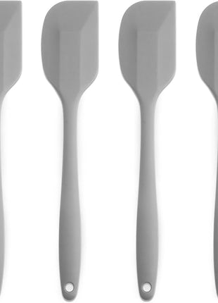 Silicone Spatula 4-piece Set, Heat-Resistant Non-stick Rubber Spatulas with Stainless Steel Core, Grey