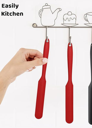 Silicone Jar Scraper with Long Handle, Jam Spreader for Peanut Butter, Kitchen Spatula for Baking and Cake Icing