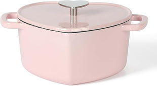 Martha Stewart Heart Shaped 2-Quart Enamel Cast Iron Dutch Oven - Pink
