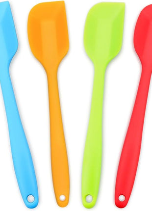 Silicone Spatula 4-piece Set, Heat-Resistant Spatulas, Non-stick Rubber Spatulas with Stainless Steel Core