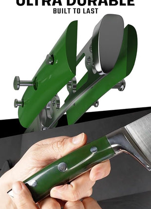 Dalstrong Chef Knife - 8 inch Blade - Gladiator Series - Forged High Carbon German Steel - Razor Sharp Kitchen Knife - Professional Full Tang Knives - Army Green Handle ABS - Sheath - NSF Certified