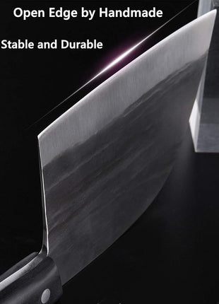 Forging Serbian Chef Knife Kitchen Chef Knives Full Tang High Carbon Clad Steel Almasi Butcher Cleaver with Leather Sheath Thanksgiving Christmas Gifts for Men Women (B-Almasi Knife)