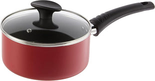 BELLA Cookware Set, 12 Piece Pots and Pans with Utensils, Nonstick PFOA Free Scratch Resistant Cooking Surface Compatible with All Stoves, Nylon and Aluminum, Red