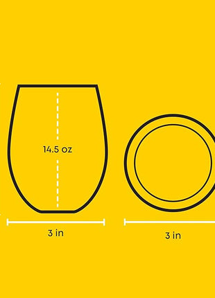 JoyJolt Disney Mickey Mouse Squad Collection Tumblers. 15oz Stemless Wine Glasses Set of 4 Stemless Drinking Glasses. Gifts Stuff, Wine Glass Mickey Mouse Cup Set