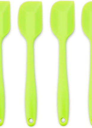 Silicone Spatula 4-piece Set, Heat-Resistant Non-stick Rubber Spatulas with Stainless Steel Core, Green