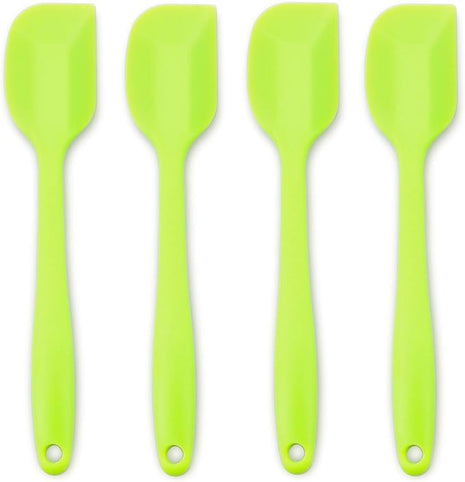 Silicone Spatula 4-piece Set, Heat-Resistant Non-stick Rubber Spatulas with Stainless Steel Core, Green